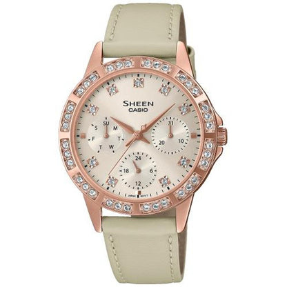 CASIO SHEEN LADY CRYSTAL ROOSA, KULDNE, NAHK ****** SHE-3517PGL-9AUEF