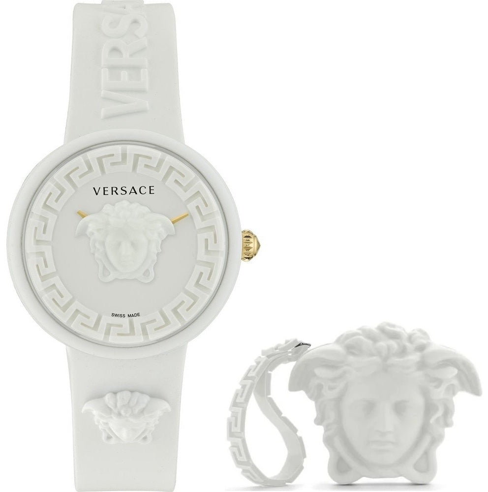 VERSACE MEDUSA POP + ЖЕНСКИЕ ЧАСЫ VERSACE С БЕЛЫМ СИЛИКОНОВЫМ РЕМЕШКОМ VE6G00123