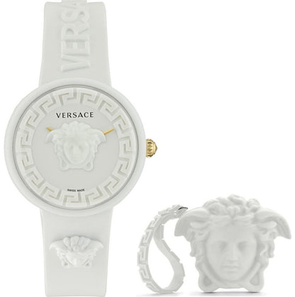 VERSACE MEDUSA POP + ЖЕНСКИЕ ЧАСЫ VERSACE С БЕЛЫМ СИЛИКОНОВЫМ РЕМЕШКОМ VE6G00123