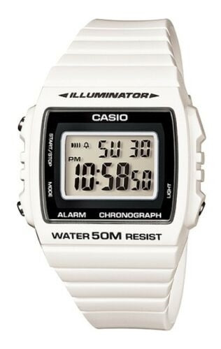 CASIO TIMELESS COLLECTION SPORT ILLUMINATOR WR 50M, ALARM, KRONOGRAAF – VALGE W-215H-7AVDF