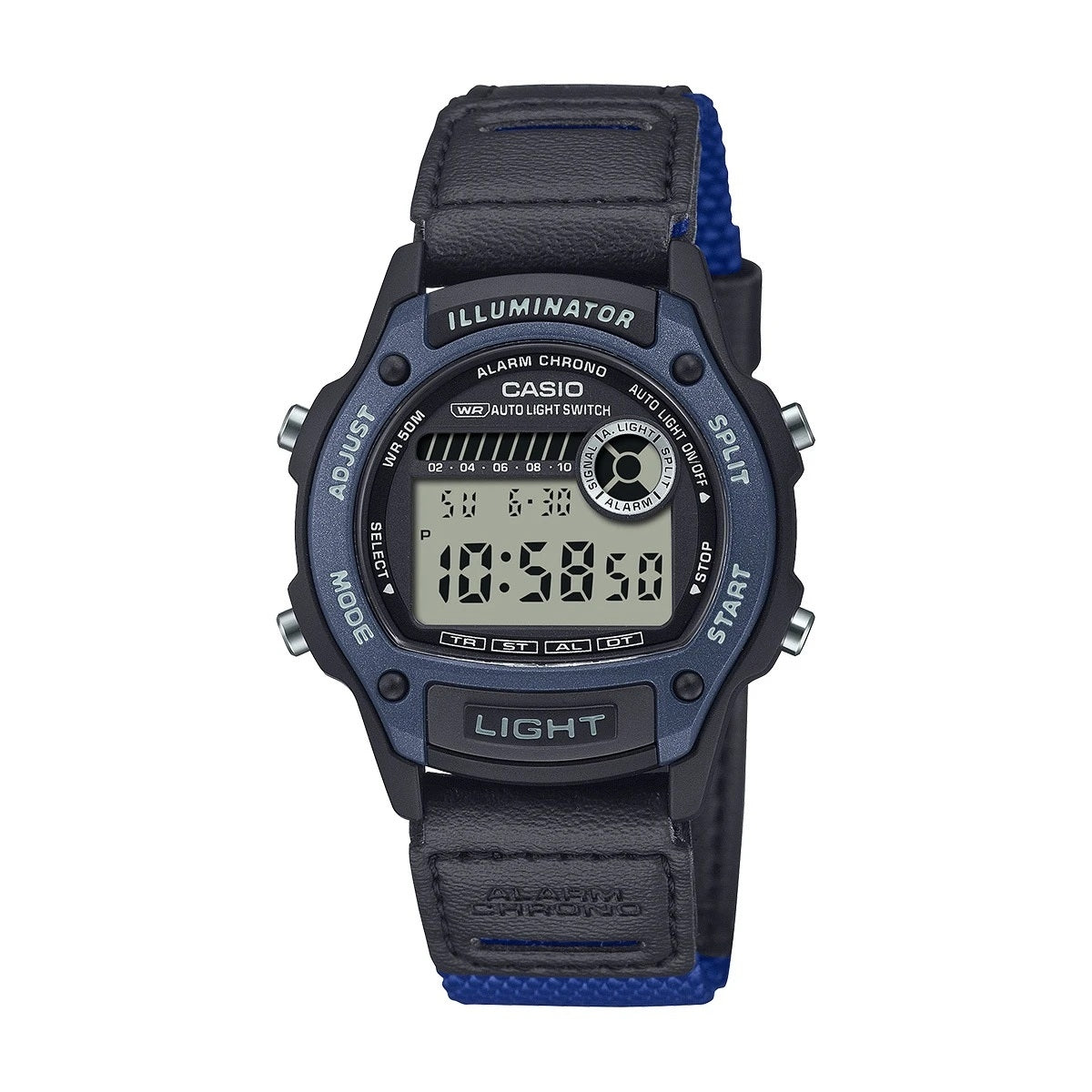CASIO SPORT ILLUMINATOR МАЛЫЕ 36,6 мм корпус, ремешок из биопластика – СИНИЕ W-220HF-2AVEF