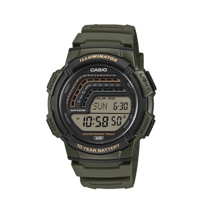 CASIO SPORT ILLUMINATOR - 10 YEARS BATTERY - GREEN WS-1800-3AVEF