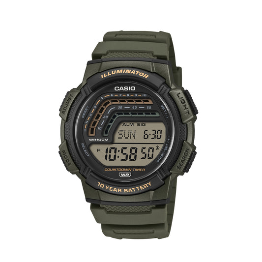 CASIO SPORT ILLUMINATOR - 10 YEARS BATTERY - GREEN WS-1800-3AVEF