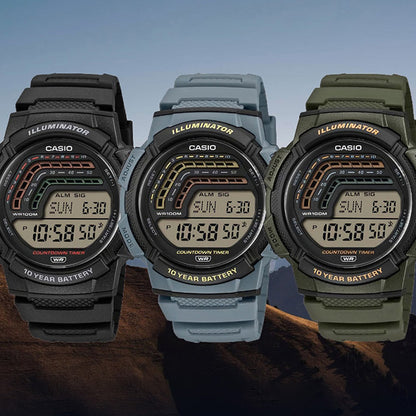 CASIO SPORT ILLUMINATOR - 10 YEARS BATTERY - GREEN WS-1800-3AVEF